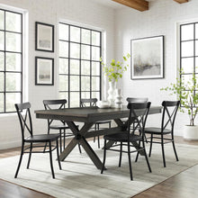 Load image into Gallery viewer, Hayden 7Pc Dining Set W/Camille Chairs Matte Black/  Slate - Table &amp; 6 Chairs
