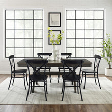 Load image into Gallery viewer, Hayden 7Pc Dining Set W/Camille Chairs Matte Black/  Slate - Table &amp; 6 Chairs
