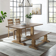 Load image into Gallery viewer, Joanna 4Pc Dining Set Rustic Brown - Table, Bench, &amp; 2 Ladder Back Chairs
