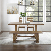 Load image into Gallery viewer, Joanna 4Pc Dining Set Rustic Brown - Table, Bench, &amp; 2 Ladder Back Chairs

