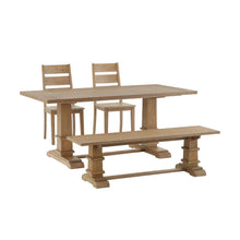 Load image into Gallery viewer, Joanna 4Pc Dining Set Rustic Brown - Table, Bench, &amp; 2 Ladder Back Chairs
