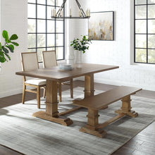 Load image into Gallery viewer, Joanna 4Pc Dining Set Rustic Brown - Table, Bench, &amp; 2 Upholstered Chairs
