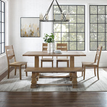 Load image into Gallery viewer, Joanna 6Pc Dining Set Rustic Brown - Table, Bench, &amp; 4 Ladder Back Chairs
