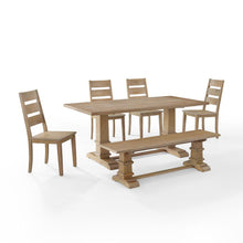 Load image into Gallery viewer, Joanna 6Pc Dining Set Rustic Brown - Table, Bench, &amp; 4 Ladder Back Chairs
