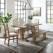 Load image into Gallery viewer, Joanna 6Pc Dining Set Rustic Brown - Table, Bench, &amp; 4 Upholstered Chairs
