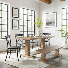 Load image into Gallery viewer, Joanna 6Pc Dining Set W/Camille Chairs Matte Black/Rustic Brown - Table, Bench, &amp; 4 Chairs
