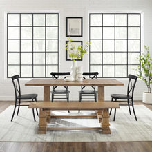 Load image into Gallery viewer, Joanna 6Pc Dining Set W/Camille Chairs Matte Black/Rustic Brown - Table, Bench, &amp; 4 Chairs
