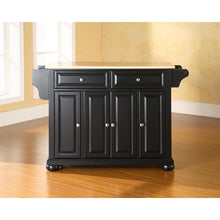 Load image into Gallery viewer, Alexandria Wood Top Full Size Kitchen Island/Cart Black/Natural
