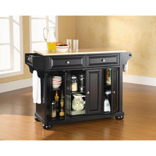 Load image into Gallery viewer, Alexandria Wood Top Full Size Kitchen Island/Cart Black/Natural
