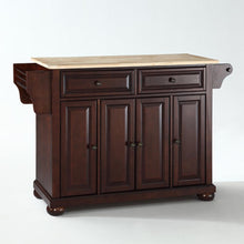 Load image into Gallery viewer, Alexandria Wood Top Full Size Kitchen Island/Cart Mahogany/Natural
