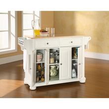 Load image into Gallery viewer, Alexandria Wood Top Full Size Kitchen Island/Cart White/Natural
