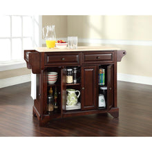Load image into Gallery viewer, Lafayette Wood Top Full Size Kitchen Island/Cart Mahogany/Natural
