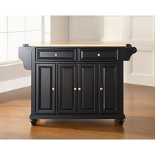 Load image into Gallery viewer, Cambridge Wood Top Full Size Kitchen Island/Cart Black/Natural
