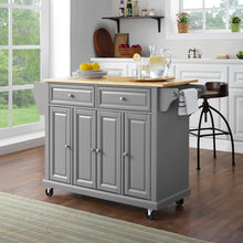 Load image into Gallery viewer, Full Size Wood Top Kitchen Cart Gray/Natural
