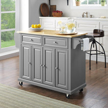 Load image into Gallery viewer, Full Size Wood Top Kitchen Cart Gray/Natural
