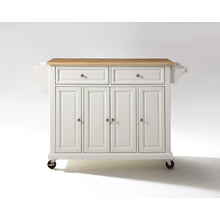 Load image into Gallery viewer, Full Size Wood Top Kitchen Cart White/Natural
