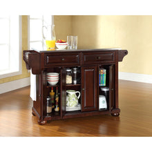 Load image into Gallery viewer, Alexandria Stainless Steel Top Full Size Kitchen Island/Cart Mahogany/Stainless Steel
