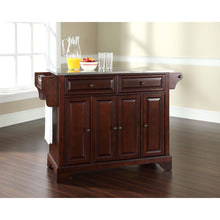 Load image into Gallery viewer, Lafayette Stainless Steel Top Full Size Kitchen Island/Cart Mahogany/Stainless Steel
