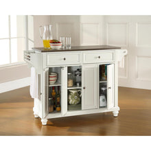 Load image into Gallery viewer, Cambridge Stainless Steel Top Full Size Kitchen Island/Cart White/Stainless Steel
