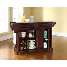 Load image into Gallery viewer, Alexandria Granite Top Full Size Kitchen Island/Cart Mahogany/Gray
