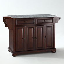 Load image into Gallery viewer, Alexandria Granite Top Full Size Kitchen Island/Cart Mahogany/Gray
