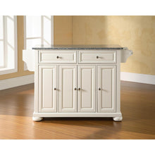 Load image into Gallery viewer, Alexandria Granite Top Full Size Kitchen Island/Cart White/Gray
