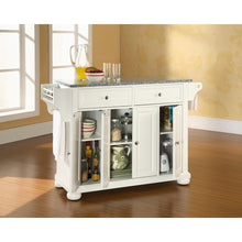 Load image into Gallery viewer, Alexandria Granite Top Full Size Kitchen Island/Cart White/Gray
