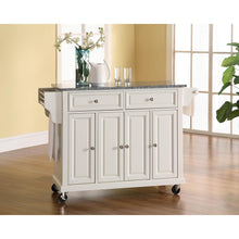 Load image into Gallery viewer, Full Size Granite Top Kitchen Cart White/Gray
