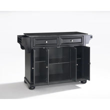 Load image into Gallery viewer, Alexandria Granite Top Full Size Kitchen Island/Cart Black/Black
