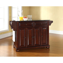 Load image into Gallery viewer, Alexandria Granite Top Full Size Kitchen Island/Cart Mahogany/Black
