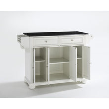 Load image into Gallery viewer, Alexandria Granite Top Full Size Kitchen Island/Cart White/Black
