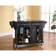 Load image into Gallery viewer, Full Size Granite Top Kitchen Cart Black/Black
