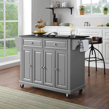 Load image into Gallery viewer, Full Size Granite Top Kitchen Cart Gray/Black
