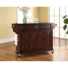Load image into Gallery viewer, Full Size Granite Top Kitchen Cart Mahogany/Black
