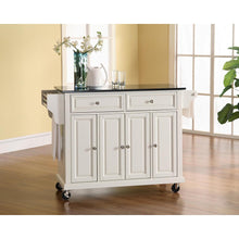 Load image into Gallery viewer, Full Size Granite Top Kitchen Cart White/Black
