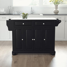 Load image into Gallery viewer, Alexandria Stone Top Full Size Kitchen Island/Cart Black/White
