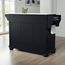 Load image into Gallery viewer, Alexandria Stone Top Full Size Kitchen Island/Cart Black/White
