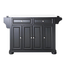 Load image into Gallery viewer, Alexandria Stone Top Full Size Kitchen Island/Cart Black/White
