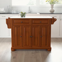 Load image into Gallery viewer, Alexandria Stone Top Full Size Kitchen Island/Cart Cherry/White
