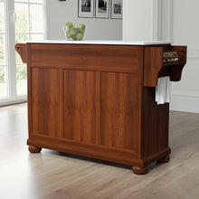 Load image into Gallery viewer, Alexandria Stone Top Full Size Kitchen Island/Cart Cherry/White
