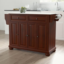Load image into Gallery viewer, Alexandria Stone Top Full Size Kitchen Island/Cart Mahogany/White
