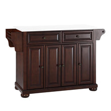Load image into Gallery viewer, Alexandria Stone Top Full Size Kitchen Island/Cart Mahogany/White

