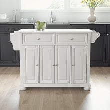 Load image into Gallery viewer, Alexandria Stone Top Full Size Kitchen Island/Cart White/White
