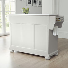 Load image into Gallery viewer, Alexandria Stone Top Full Size Kitchen Island/Cart White/White

