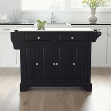 Load image into Gallery viewer, Lafayette Stone Top Full Size Kitchen Island/Cart Black/White

