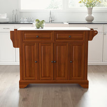 Load image into Gallery viewer, Lafayette Stone Top Full Size Kitchen Island/Cart Cherry/White
