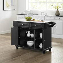 Load image into Gallery viewer, Cambridge Stone Top Full Size Kitchen Island/Cart Black/White
