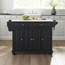 Load image into Gallery viewer, Cambridge Stone Top Full Size Kitchen Island/Cart Black/White
