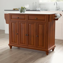 Load image into Gallery viewer, Cambridge Stone Top Full Size Kitchen Island/Cart Cherry/White
