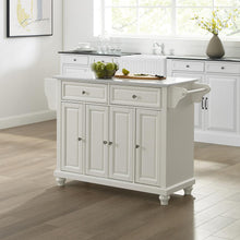 Load image into Gallery viewer, Cambridge Stone Top Full Size Kitchen Island/Cart White/White
